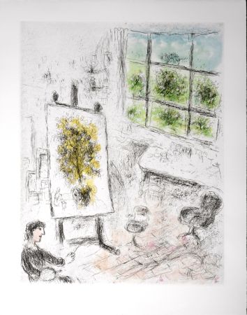 Офорт И Аквитанта Chagall - Celui qui dit les choses sans rien dire, 1976 - PLATE 7