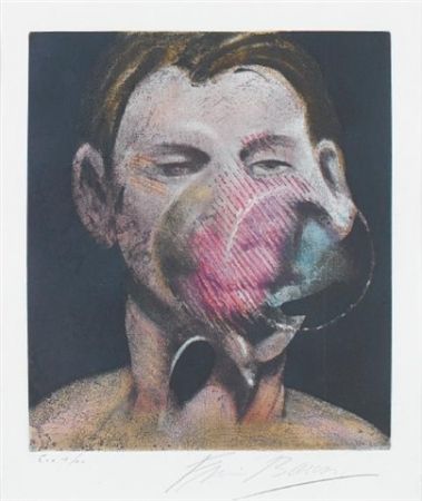 Офорт И Аквитанта Bacon - Central panel  from 3 studies for a portrait of Peter Beard I 