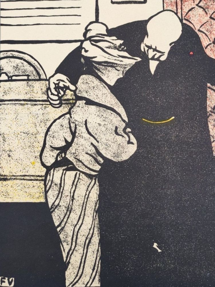 Литография Vallotton - C'est pour votre papa... Passez donc dans mon cabinet. 