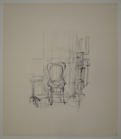 Литография Giacometti - Chaise et guéridon. 
