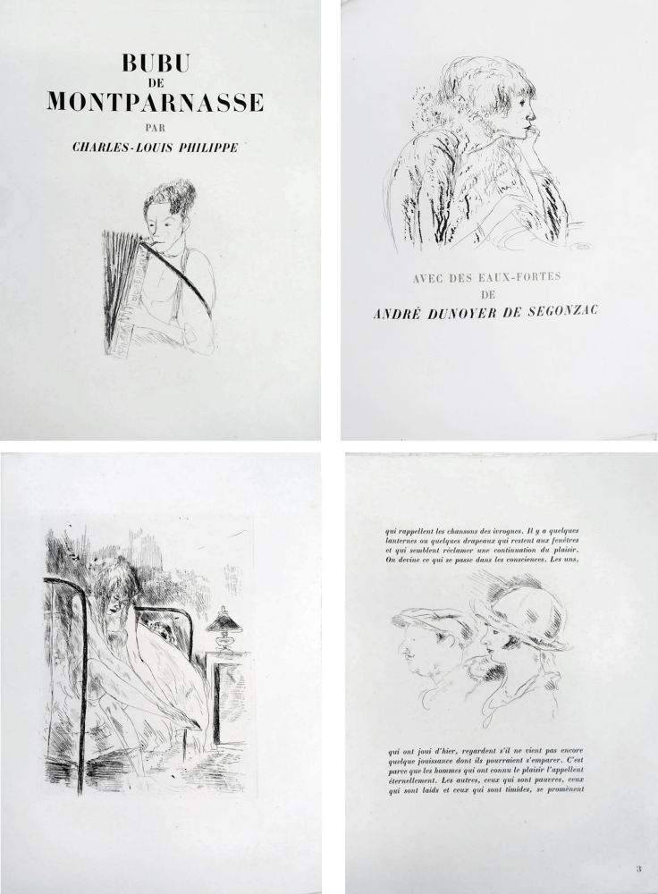 Иллюстрированная Книга Dunoyer De Segonzac - Charles-Louis Philippe : BUBU DE MONTPARNASSE (1929)