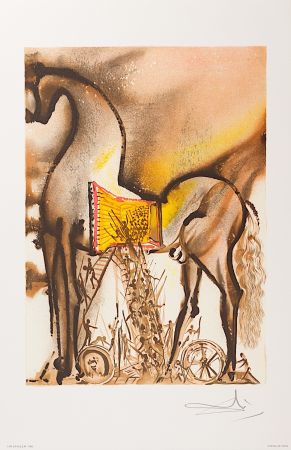 Литография Dali - Cheval de Troie (Trojan Horse)