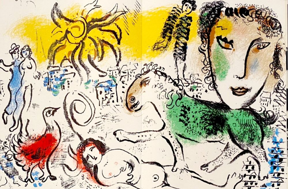 Литография Chagall - Cheval vert