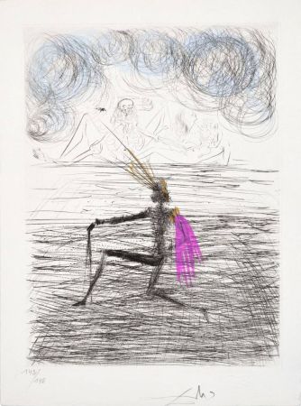 Гравюра Сухой Иглой Dali - Chevalier à genou (Kneeling Knight)
