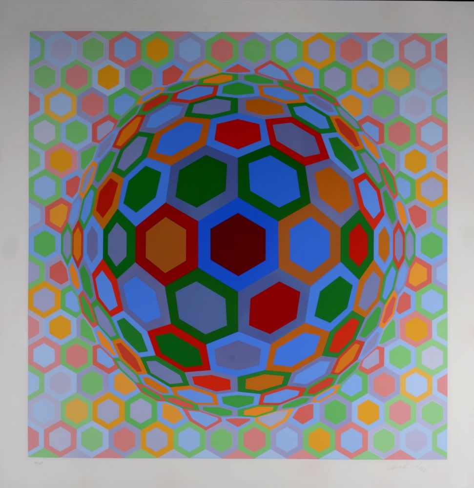 Сериграфия Vasarely - Cheyt-MC3, 1974 - Hand-signed