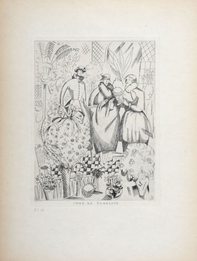 Гравюра Laboureur - Chez la Floriste, 1920 