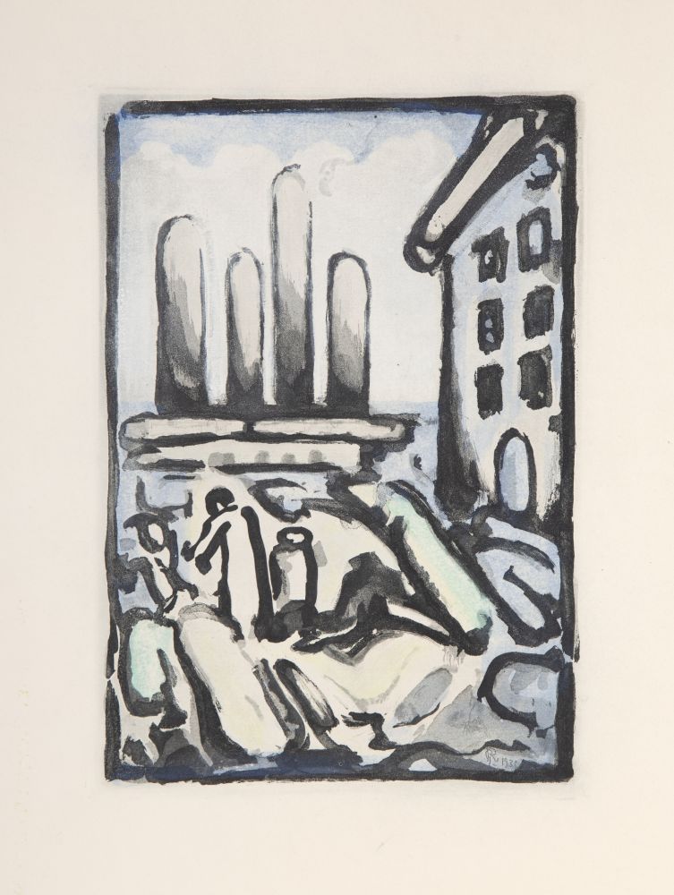 Офорт И Аквитанта Rouault - Christ Au Faubourg