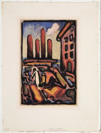 Акватинта Rouault - Christ au Faubourg