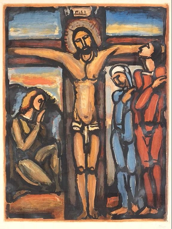 Офорт И Аквитанта Rouault - Christ en Croix