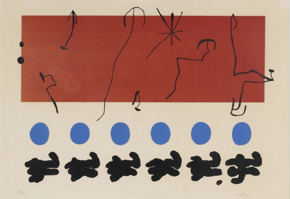 Литография Miró - Ciel rouge