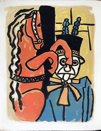 Литография Leger - Cirque : Dompteur et cheval. 1950