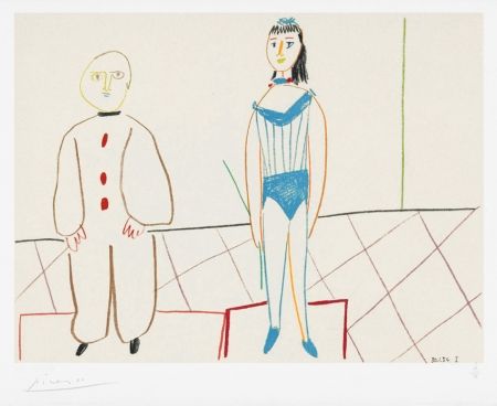 Литография Picasso - Clowne et acrobate (Clown and Acrobat) / One Plate, from Verve Nos 29-30, 1954