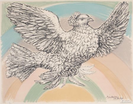 Нет Никаких Технических Picasso - Colombe volant ( à l'Arc-en-ciel ) ( Flying Dove in a Rainbow ) (Bl. 712, M. 214)