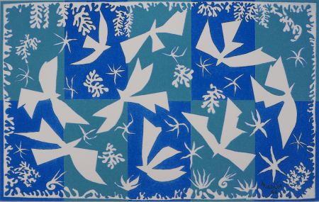 Сериграфия Matisse - Colombes dans le ciel