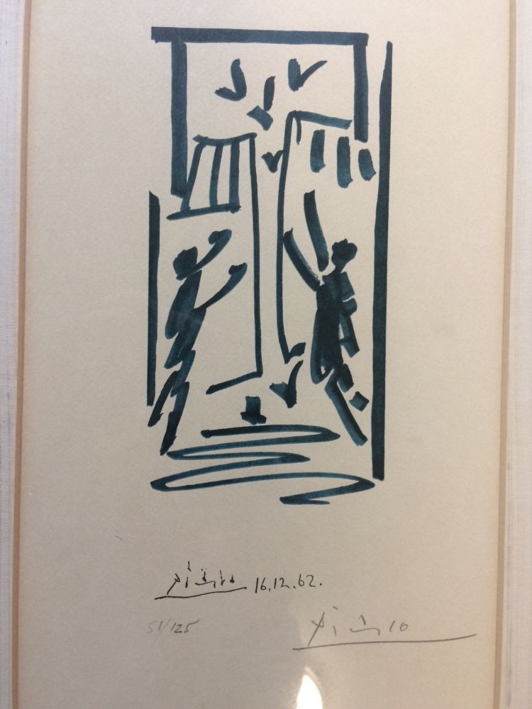 Литография Picasso - Colombes et prisonniers (pour les exiles espagnols)