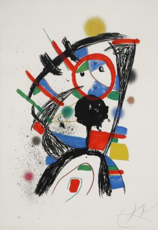 Литография Miró - Colombine à la fenêtre