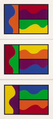 Сериграфия Lewitt - Colors Divided By Wavy Lines