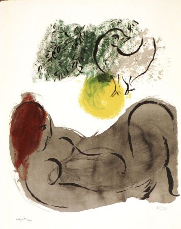 Литография Chagall - Colour Amour, Nu A L’Oiseau