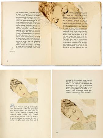Иллюстрированная Книга Foujita - COMBAT AVEC L'IMAGE. (J. Giraudoux) Avec un dessin de Foujita (1941).