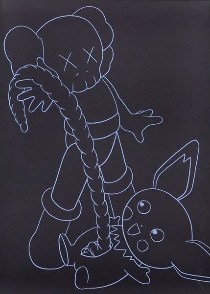 Сериграфия Kaws - Companion vs. Pikachu