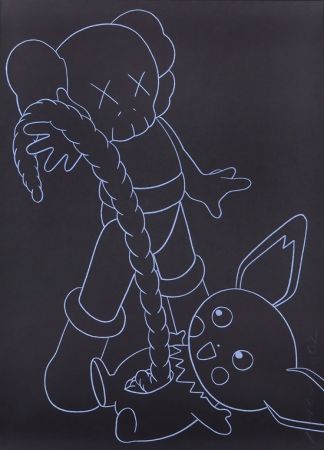 Сериграфия Kaws - Companion vs Pikachu