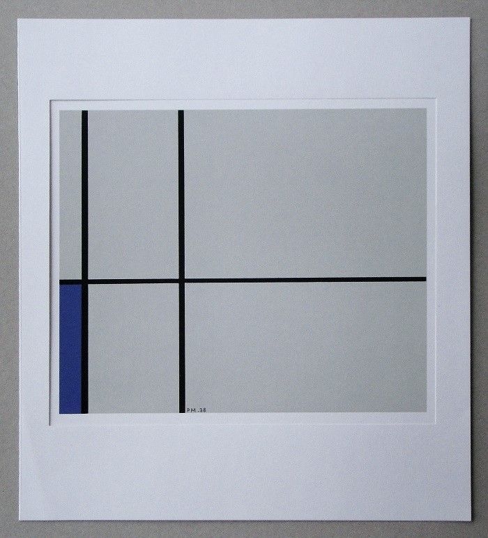 Сериграфия Mondrian - Compositie met blauw - 1938