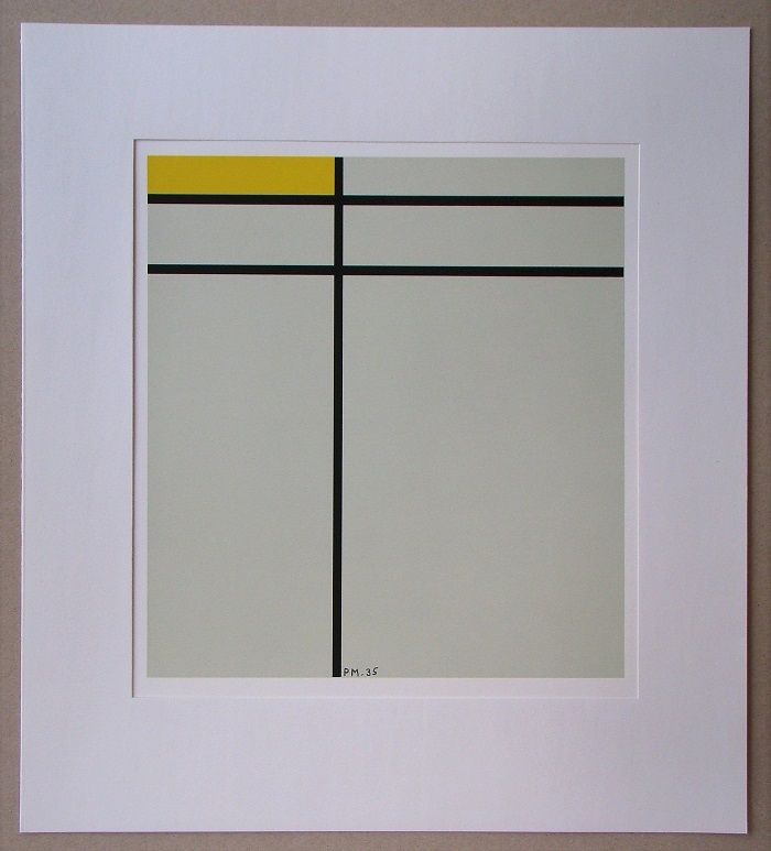 Сериграфия Mondrian - Compositie met geel - 1935
