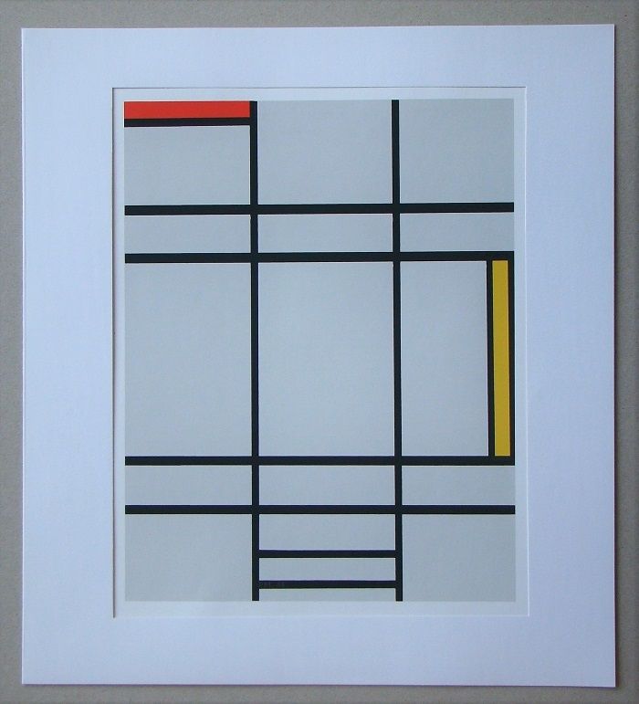 Сериграфия Mondrian - Compositie met rood en geel - 1935