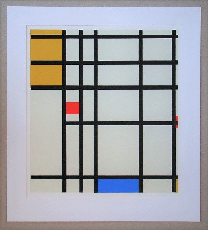 Сериграфия Mondrian - Compositie met rood, geel en blauw - 1936/43