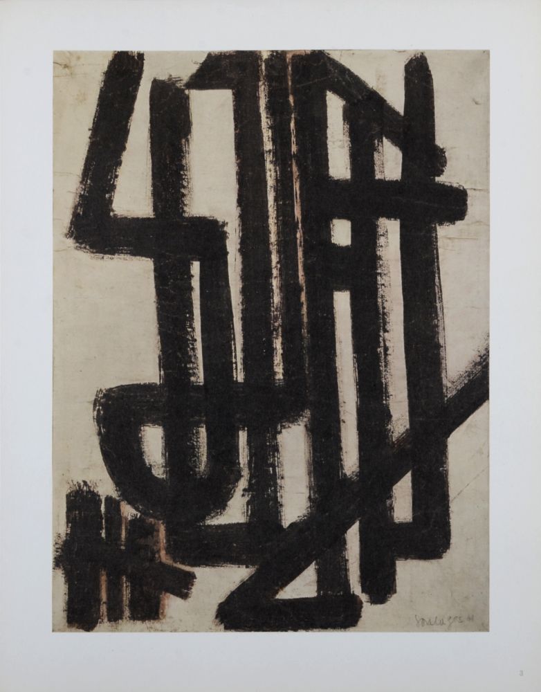 Литография Soulages (After) - Composition #11, 1962
