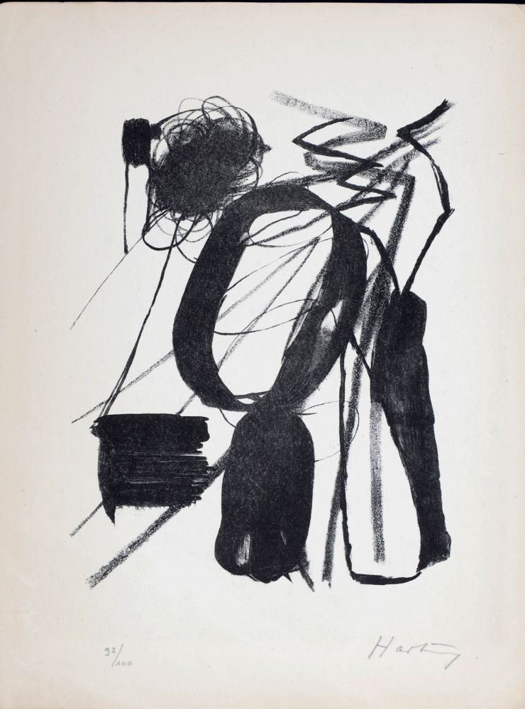 Литография Hartung - Composition, 1946 - Hand-signed