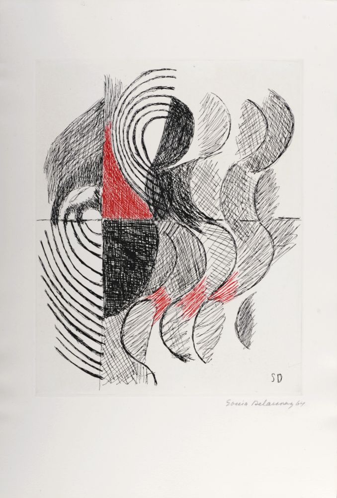 Гравюра Delaunay - Composition, 1965 - Hand-signed