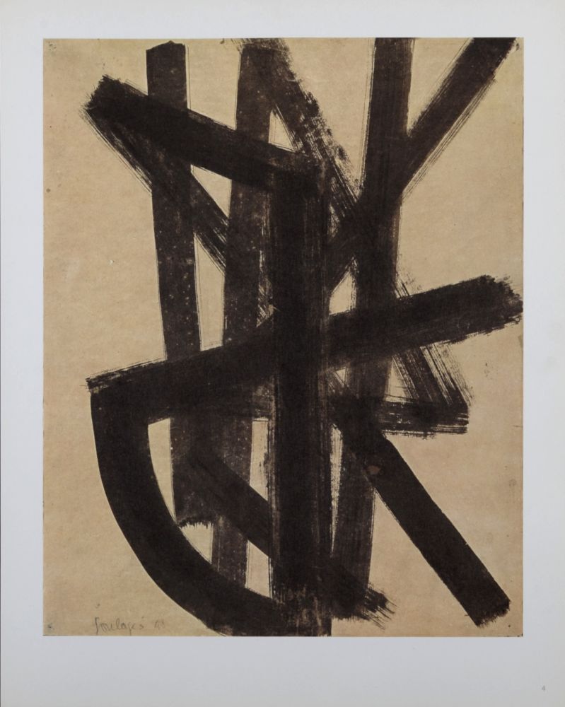 Литография Soulages (After) - Composition #8, 1962