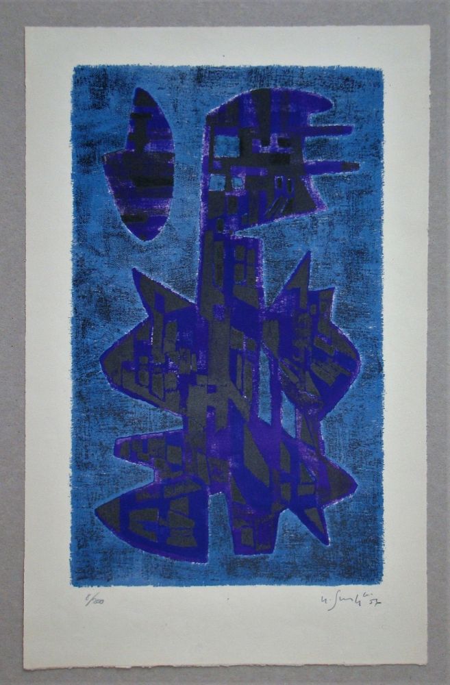 Литография Singier - Composition abstrait, 1956