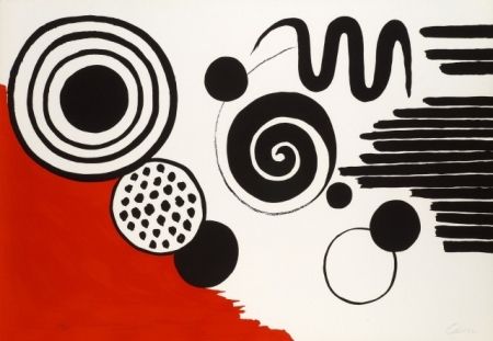 Литография Calder - Composition au serpent noir
