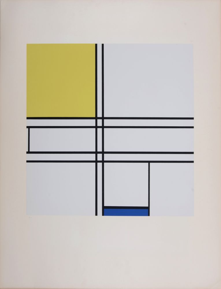 Сериграфия Mondrian - Composition Bleu, Jaune 1936 (1957)