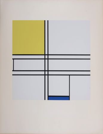 Сериграфия Mondrian - Composition Bleu, Jaune 1936 (1957)