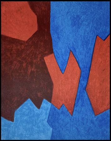Литография Poliakoff - Composition Bleue et Rouge 