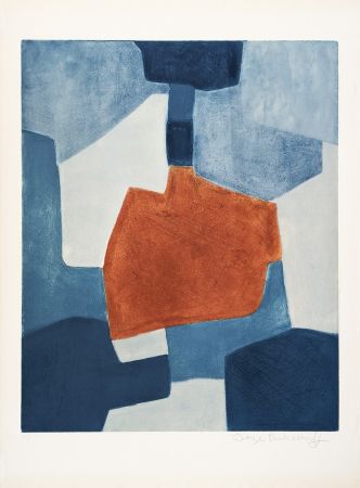 Офорт И Аквитанта Poliakoff - Composition bleue et rouge XXXI 