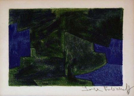 Литография Poliakoff - Composition bleue et verte n°41