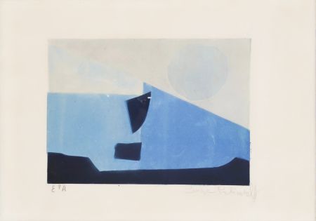 Акватинта Poliakoff - Composition bleue n° II
