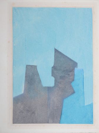 Офорт И Аквитанта Poliakoff - Composition bleue, Parménide, 1964 (#D)
