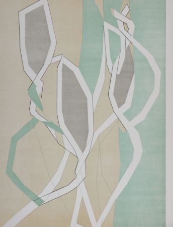 Литография Beaudin - Composition en vert, 1962