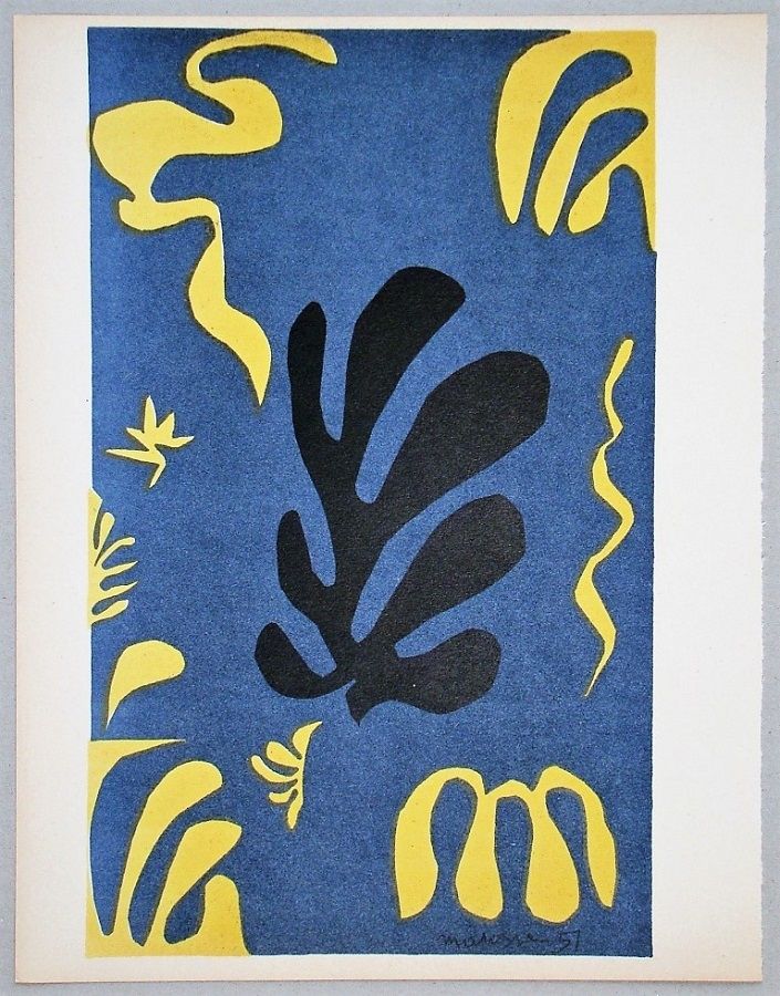 Литография Matisse - Composition fond bleu, 1951