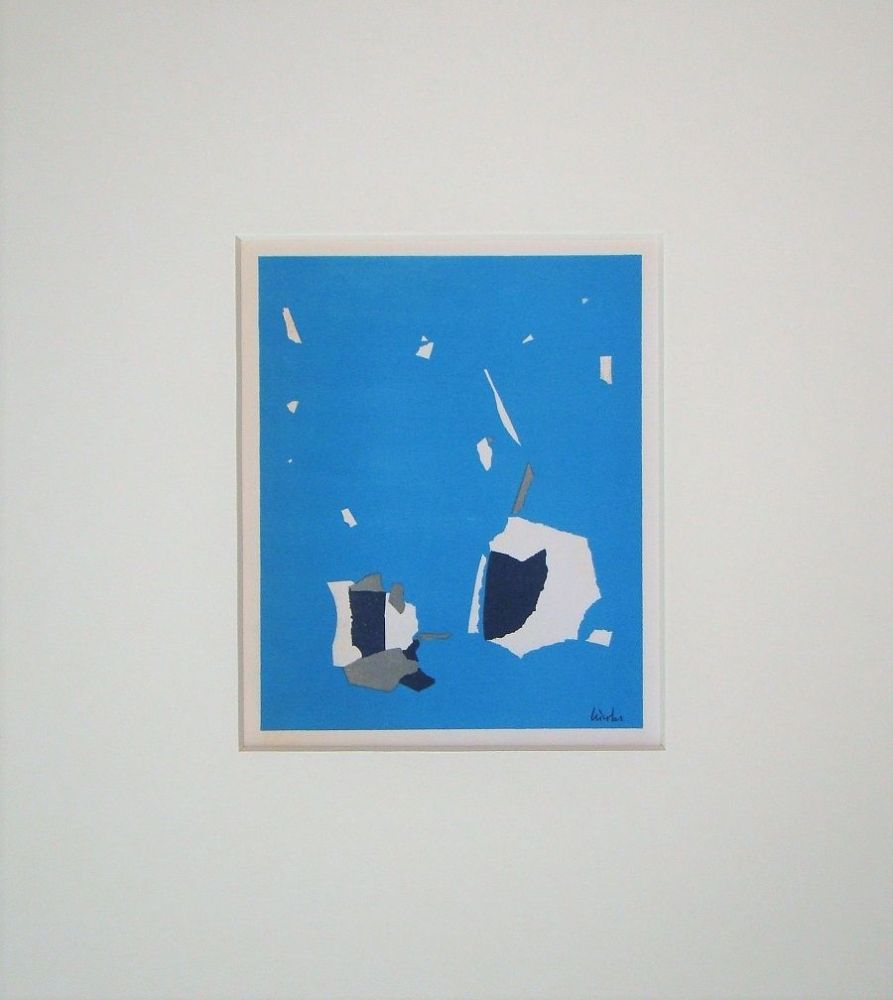 Литография De Stael - Composition fond bleu ciel