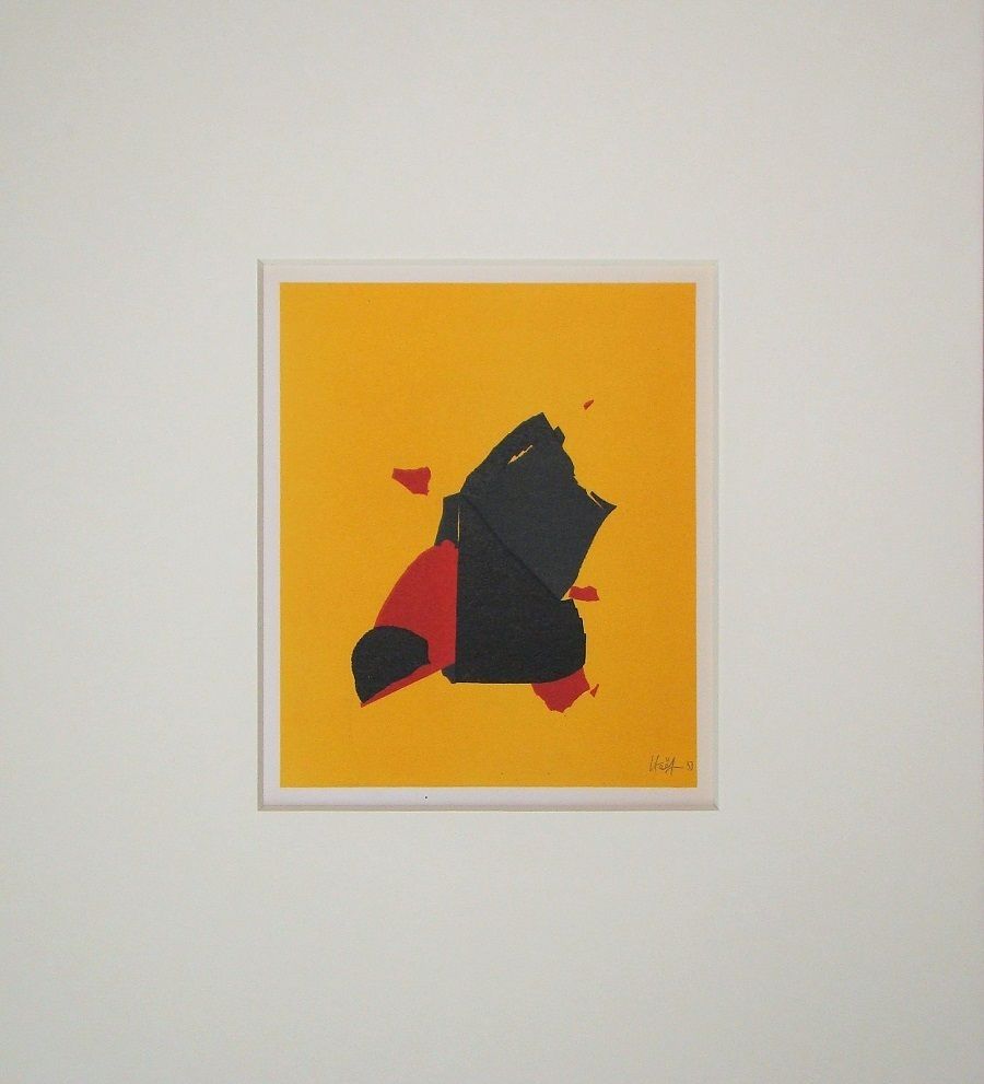 Литография De Stael - Composition fond jaune