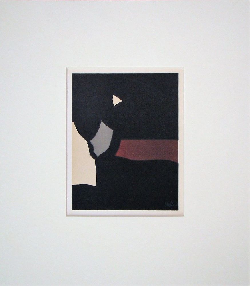 Литография De Stael - Composition fond noir