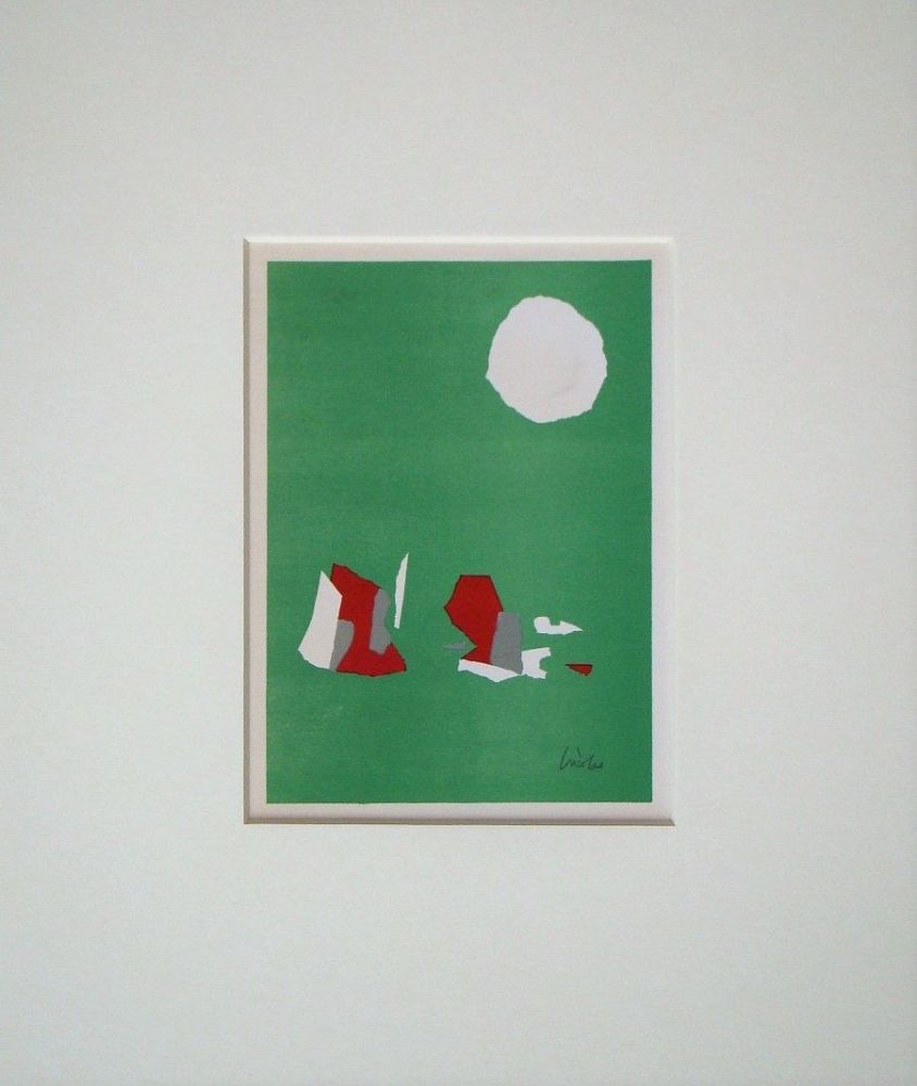 Литография De Stael - Composition fond vert
