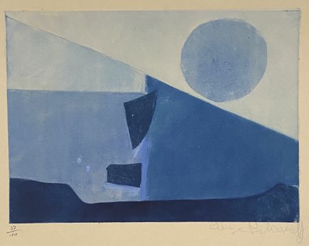 Офорт И Аквитанта Poliakoff - Composition in blue
