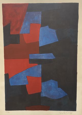 Литография Poliakoff - Composition in red, blue, and black